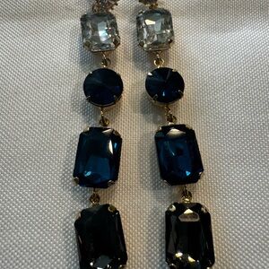 Elegant Blue and Gold Drop Earrings
